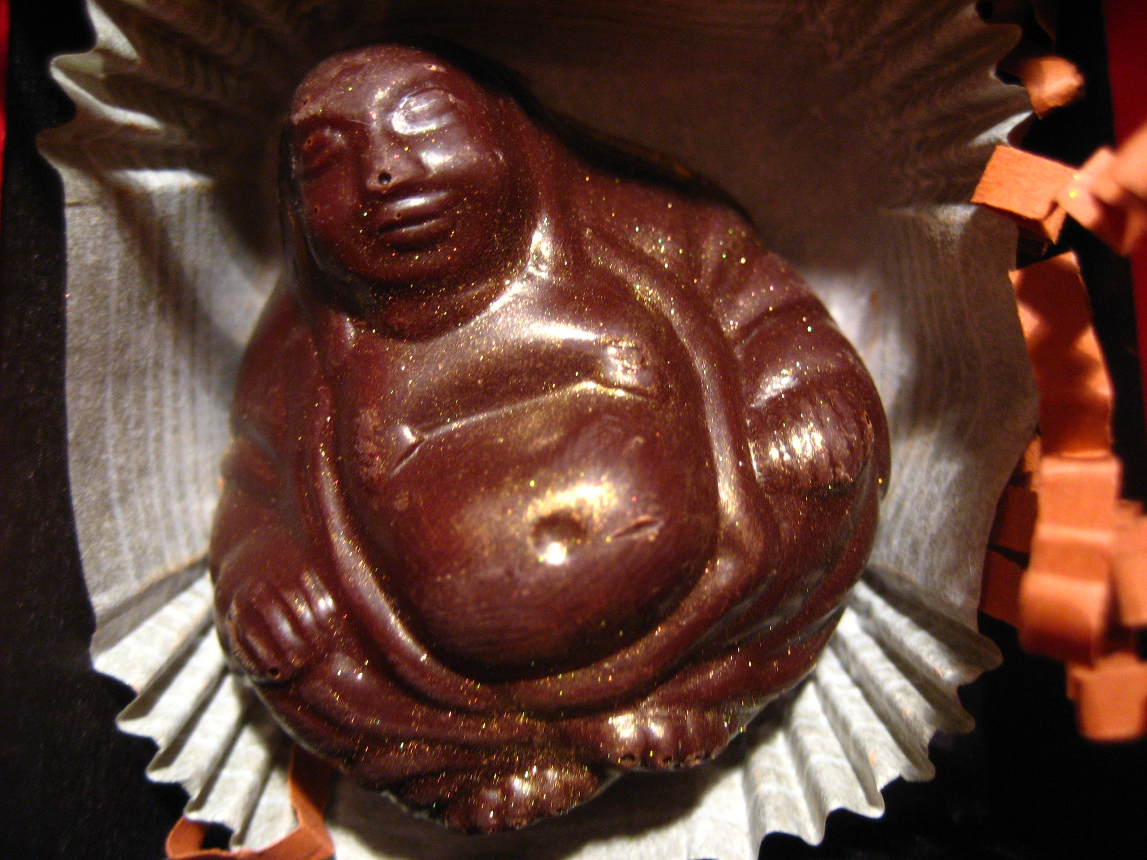 Chocolate Buddha with Gold Flecks